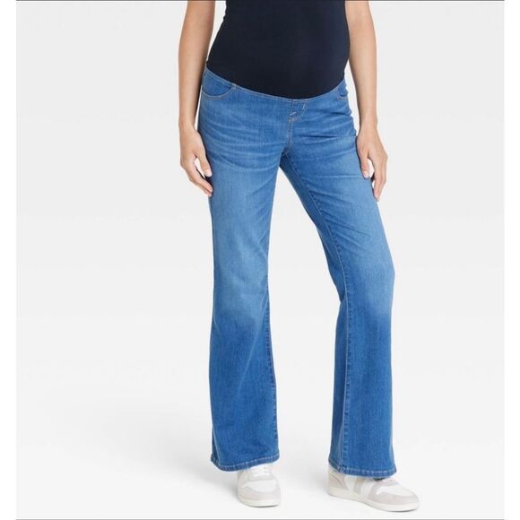 Ingrid & Isabel Over The Belly High Rise Flare Maternity Jeans Size 0 - Picture 3 of 8